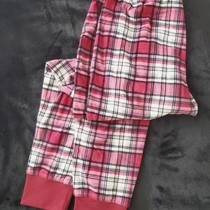 Pink and White Plaid Joggers